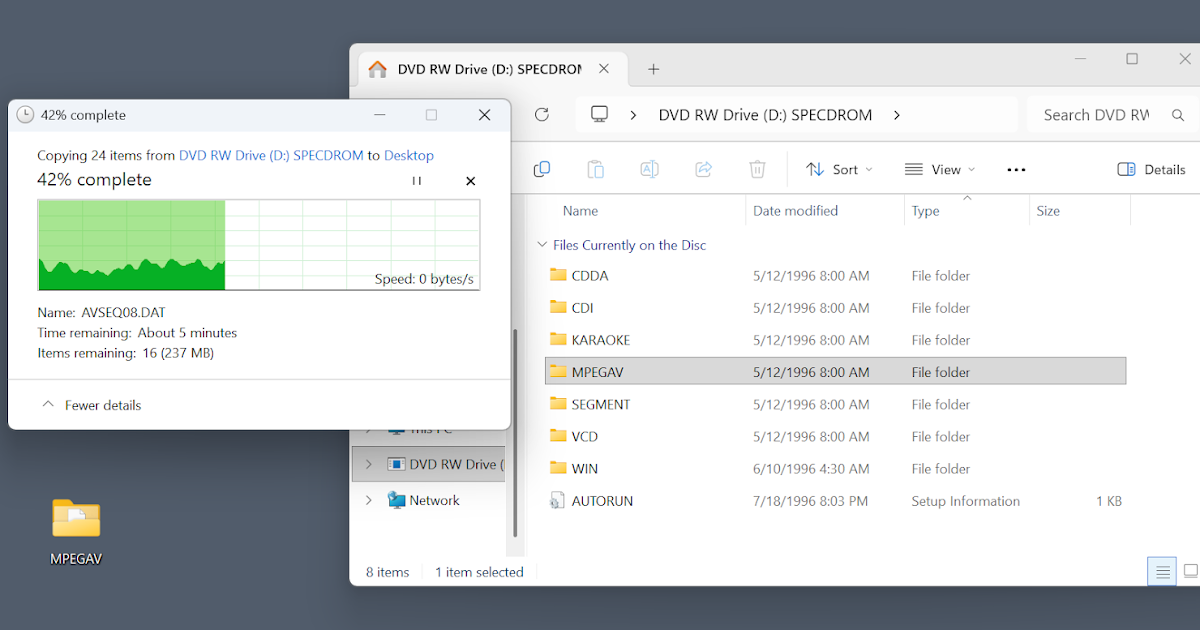 Video CDs Break Windows Explorer