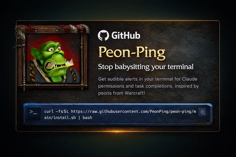 Warcraft III Peon Voice Notifications for Claude Code